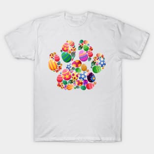 Cute Dog Paw, Easter Colorful Egg, Easter Dog, Cat Lover T-Shirt